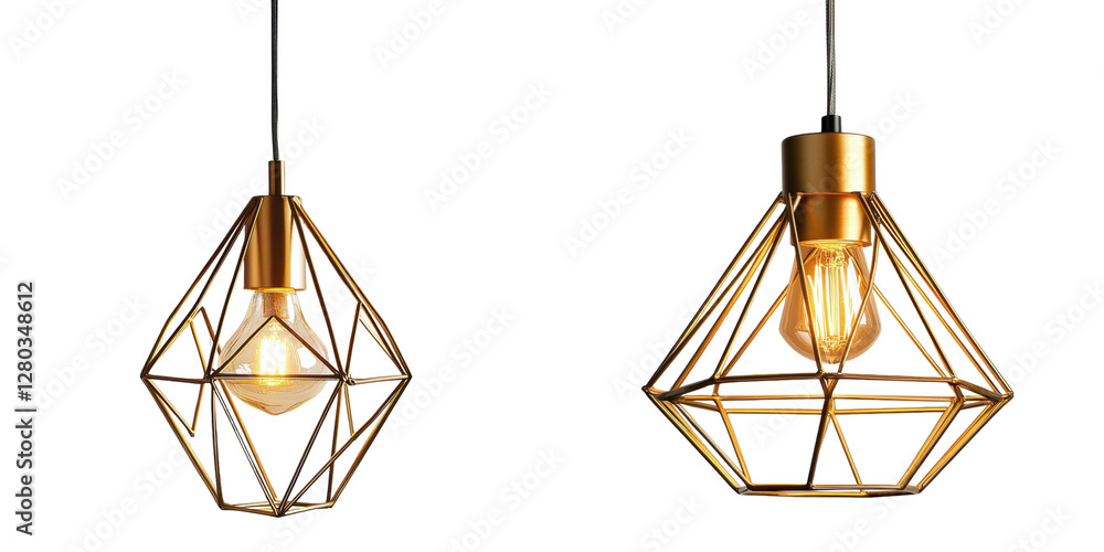 Modern Geometric Pendant Lights in Gold Finish for Interior Decor Modern Geometric Pendant Lights in Gold Finish for Interior Decor