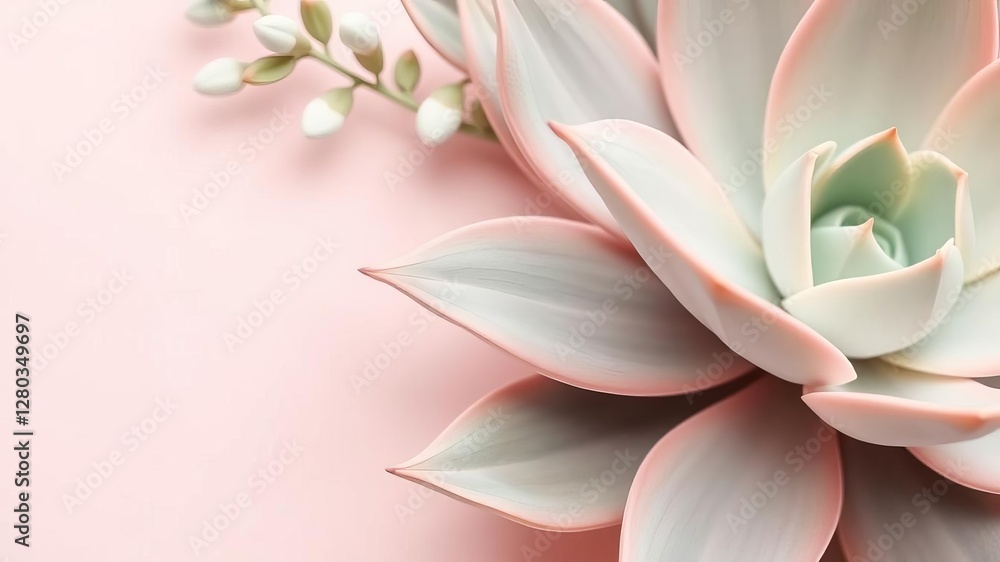 Fototapeta premium Delicate agave leaves in soft pastel hues for aesthetic design backgrounds, delicate, design, pastel
