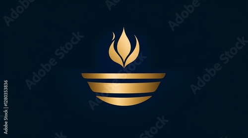 Golden Flame Atop Elegant Bowl Design