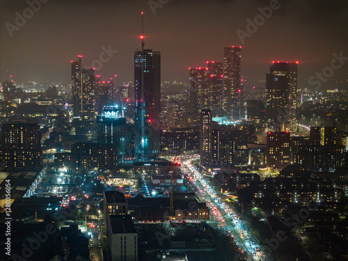 Wallpaper Mural Sunset Over Manchester Cityscape and Urban Skyline Torontodigital.ca