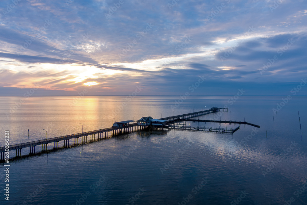 Obraz premium Fairhope, Alabama pier at sunset