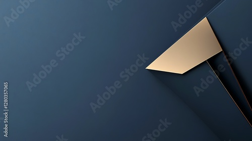 Abstract Gold and Dark Blue Geometric Design