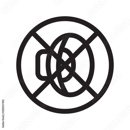 Solid mute speaker icon representing no sound, silence mode, and audio off settings.