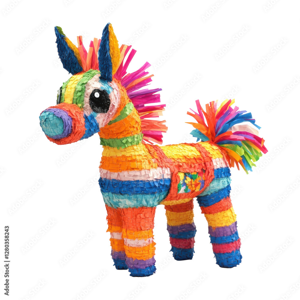 Obraz premium Colorful Mexican Pinata Party on transparent background.