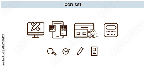 Webdesign workflow icons Pixel perfect. Design, Graphic, responsive,ビジネス, アイコン, 検索, 分析, マーケティング　お問い合わせアイコンセット, 通販, コンサルティング, マーケター, ￥, 鉛筆, スマホ, ボイスレコーダー, チェックマーク, ググる, グラフ, 線グラフ, 業績, ベクター, ウェブ, サイン, イ