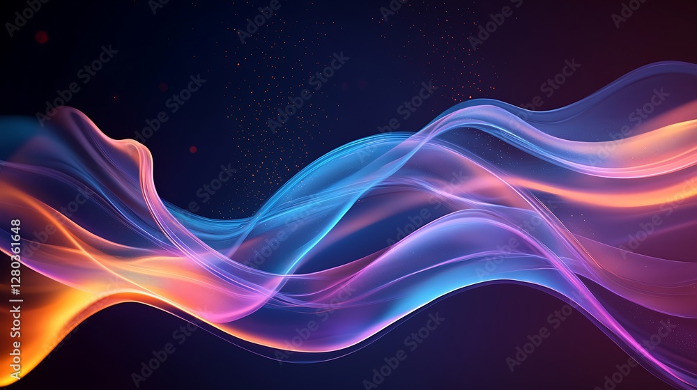 Abstract flowing energy waves on dark background Abstract flowing energy waves on dark background