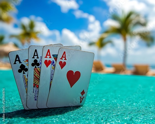 Four Aces, tropical beach game photo