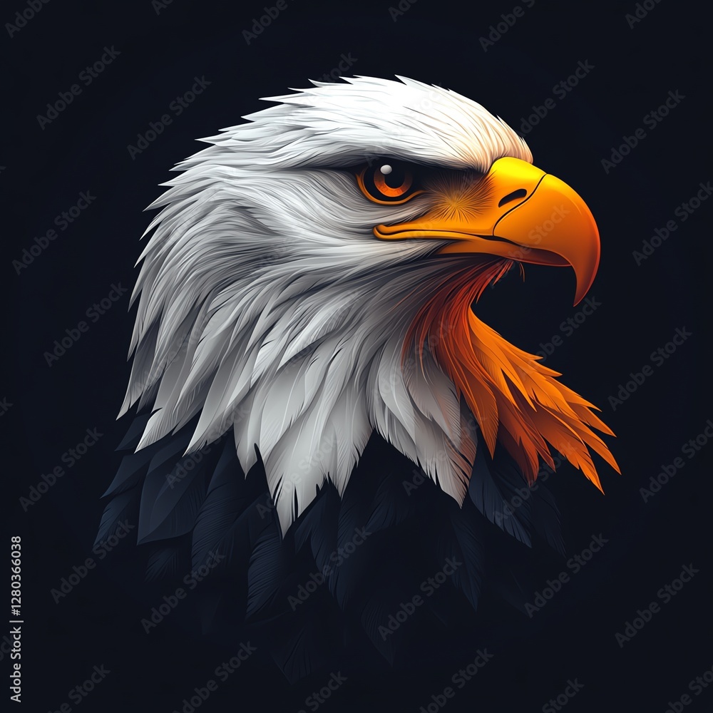 Majestic eagle head showcasing detailed feathers. Majestic eagle head showcasing detailed feathers.