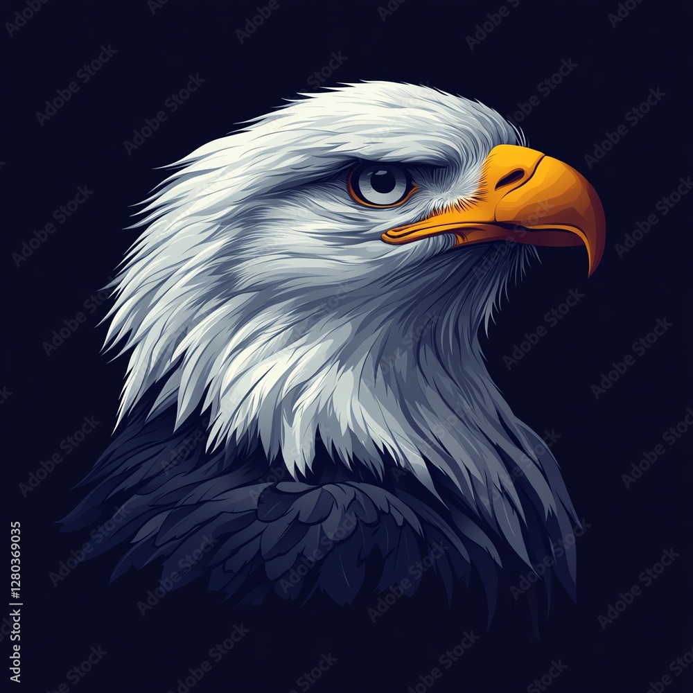Majestic bald eagle with fierce expression Majestic bald eagle with fierce expression