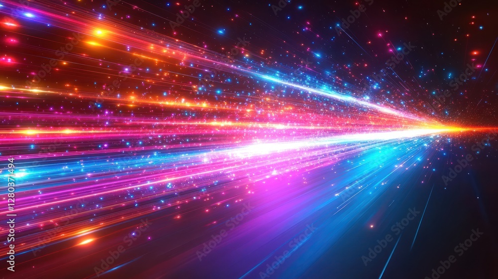 Abstract vibrant light trails streaks and glowing particles in motion, creating a dynamic energy effect. Abstract vibrant light trails streaks and glowing particles in motion, creating a dynamic energy effect.