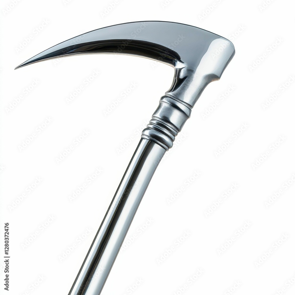 Sleek and Stylish Chrome Walking Cane with a Modern Design Elegant Support Aid Silver Hued Staff Sleek and Stylish Chrome Walking Cane with a Modern Design Elegant Support Aid Silver Hued Staff
