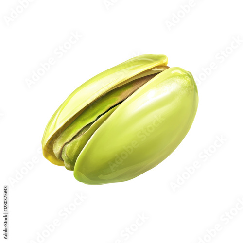 Green Pistachios Isolated on transparent background. photo