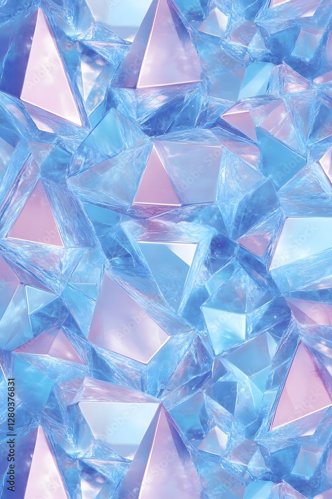 A seamless pattern with holographic glass crystals A seamless pattern with holographic glass crystals