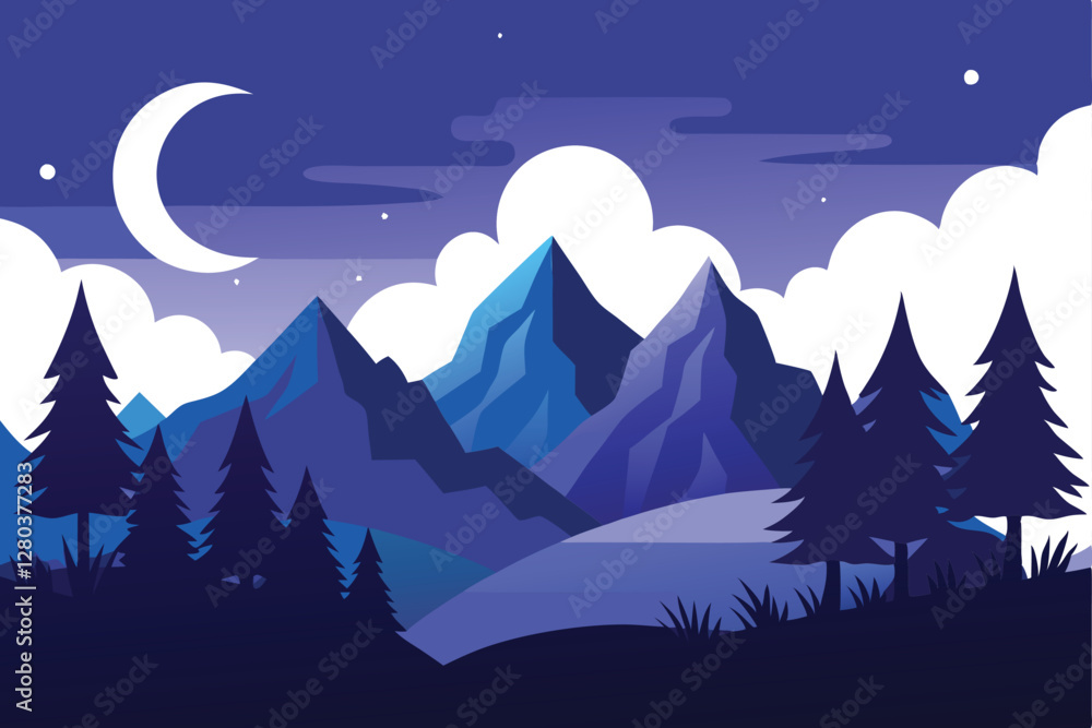 Obraz premium moon and mountains