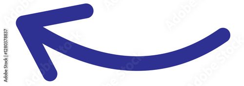 Round curl long arrow. Thin arrow curled symbol icon. Arrow swish sign.	