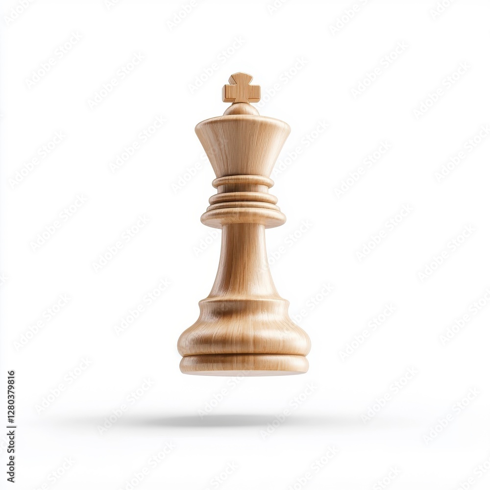Floating king chess piece, isolated on white background. Floating king chess piece, isolated on white background.