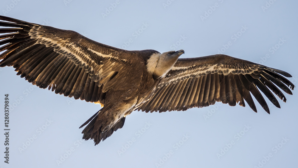 Griffon vulture in flight over the Caire rock, Provence Griffon vulture in flight over the Caire rock, Provence