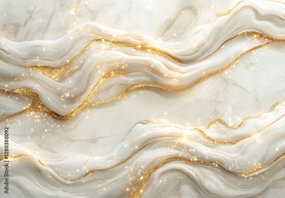Elegant White Marble Background with Gold Veins and Shimmering Glitter for Luxury and Premium Design Projects Elegant White Marble Background with Gold Veins and Shimmering Glitter for Luxury and Premium Design Projects