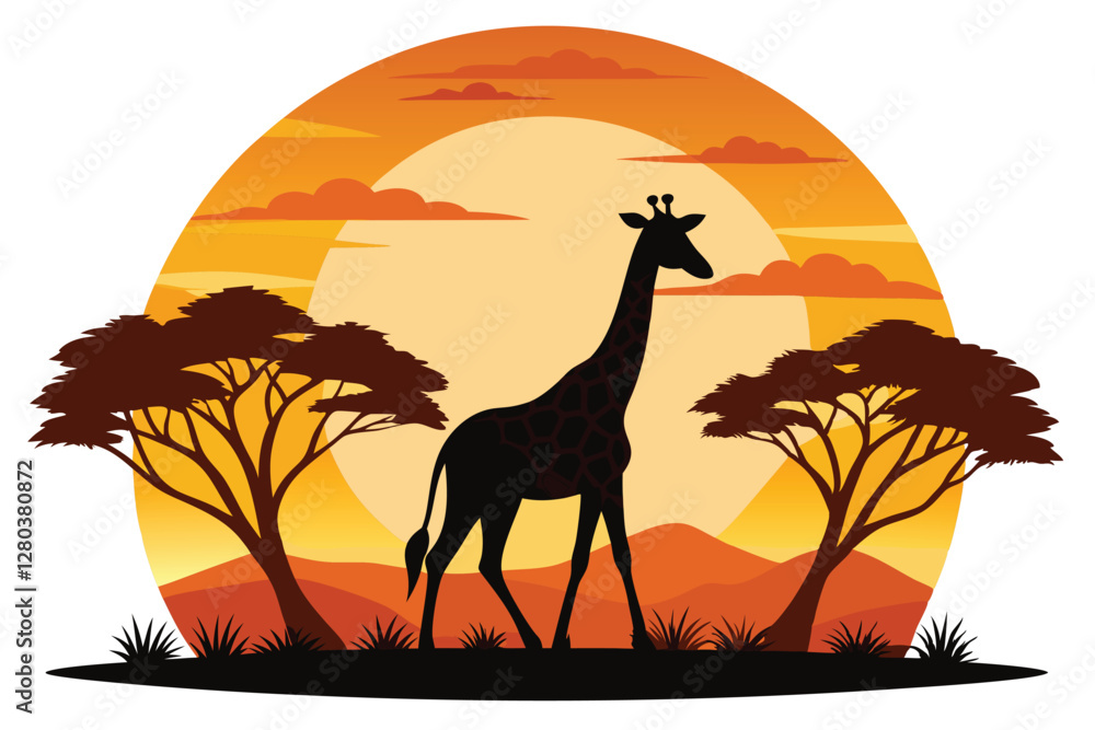Fototapeta premium giraffe in the desert