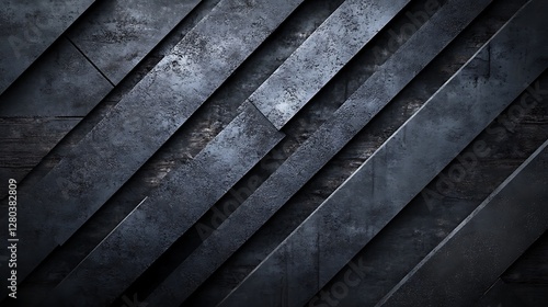 Dark Metal Stripes Over Wooden Background
