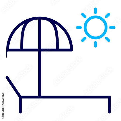 Beach Bed Outline Color icon