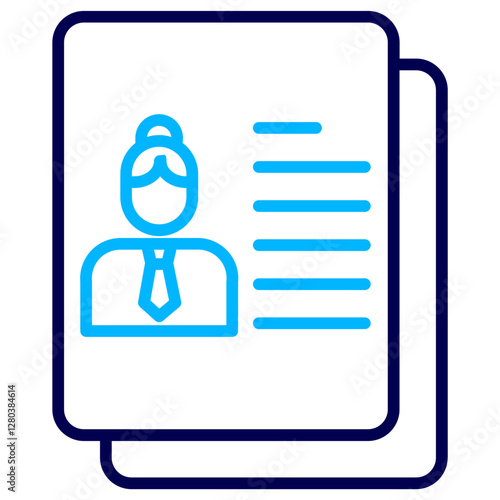 Woman document Outline Color icon