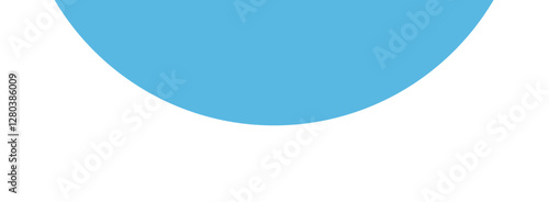 Blue semicircle geometric minimalist shape