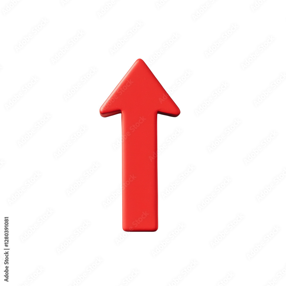 Red upward arrow symbol indicating direction and progress Red upward arrow symbol indicating direction and progress