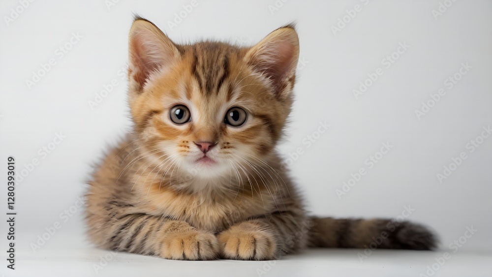 kitten on white background, cute cat isolated white kitten on white background, cute cat isolated white