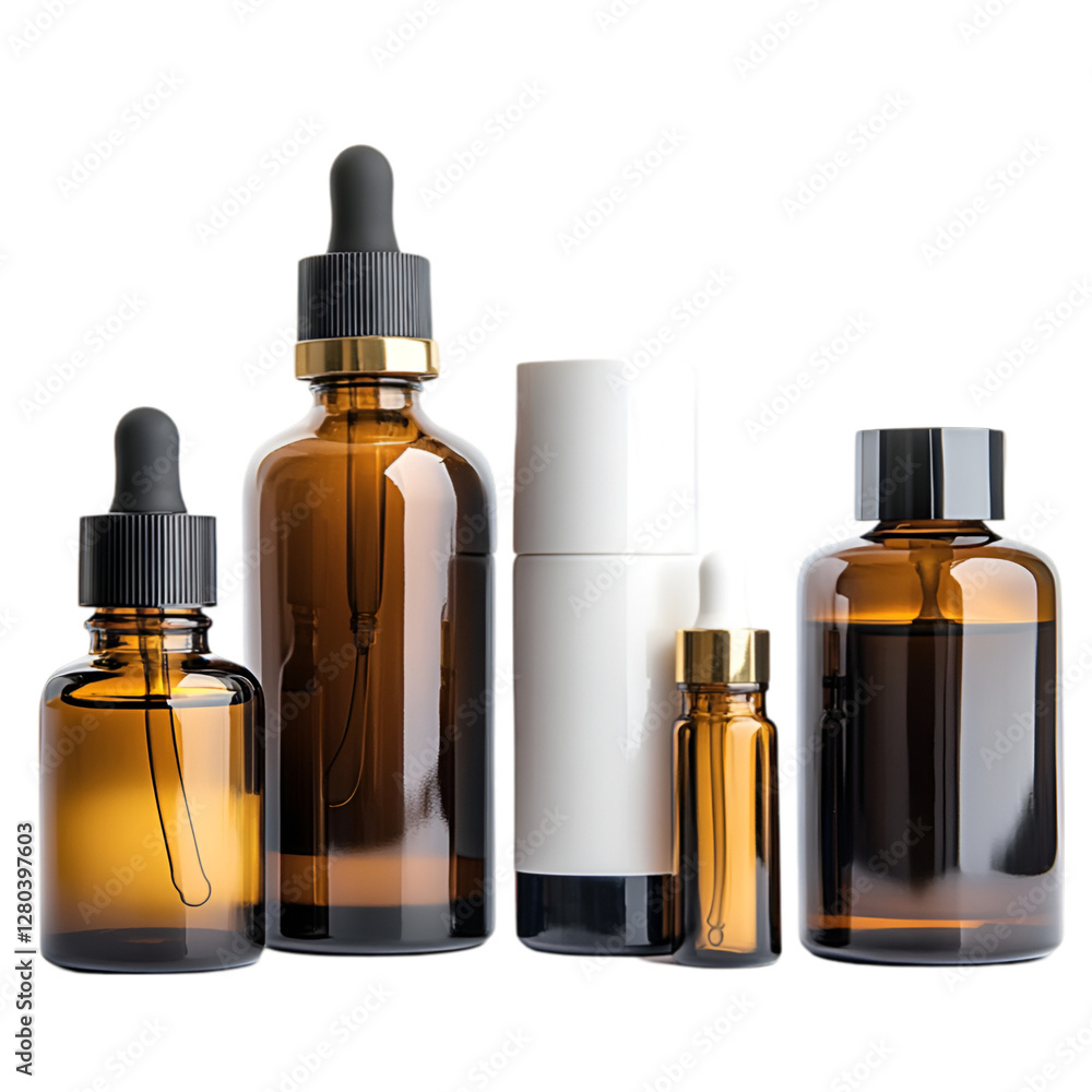 Showcasing skincare bottles white background product photography studio setup close-up view aesthetic presentation Showcasing skincare bottles white background product photography studio setup close-up view aesthetic presentation