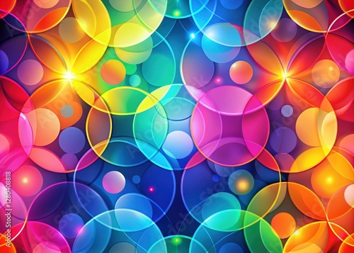 Abstract Geometric Background: Overlapping Circles with Smooth Color Gradient