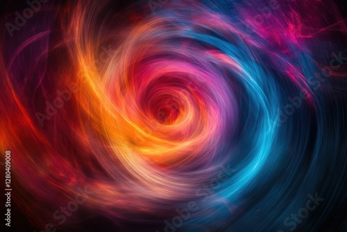 Vibrant swirling vortex of colors, resembling a cosmic nebula or energy field.