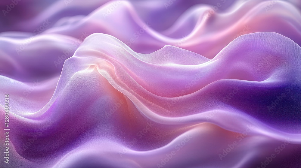 Fototapeta premium Abstract rippled fabric, soft pastel hues, subtle gradient