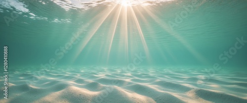 Serene Underwater Ocean with Sunlight Rays