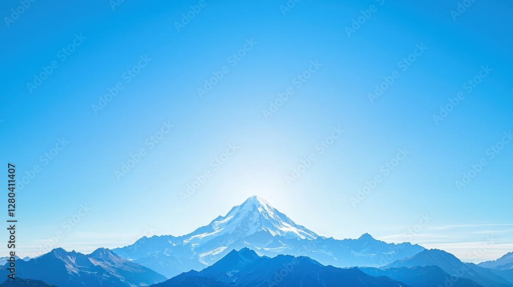 Mountain range with snow capped peak under blue sky with clouds in a scenic landscape during daylight hours Mountain range with snow capped peak under blue sky with clouds in a scenic landscape during daylight hours