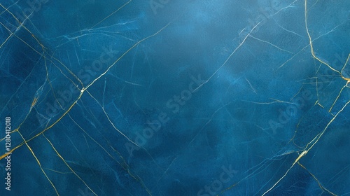 Blue and gold background with decorative gold border for design and creative projects