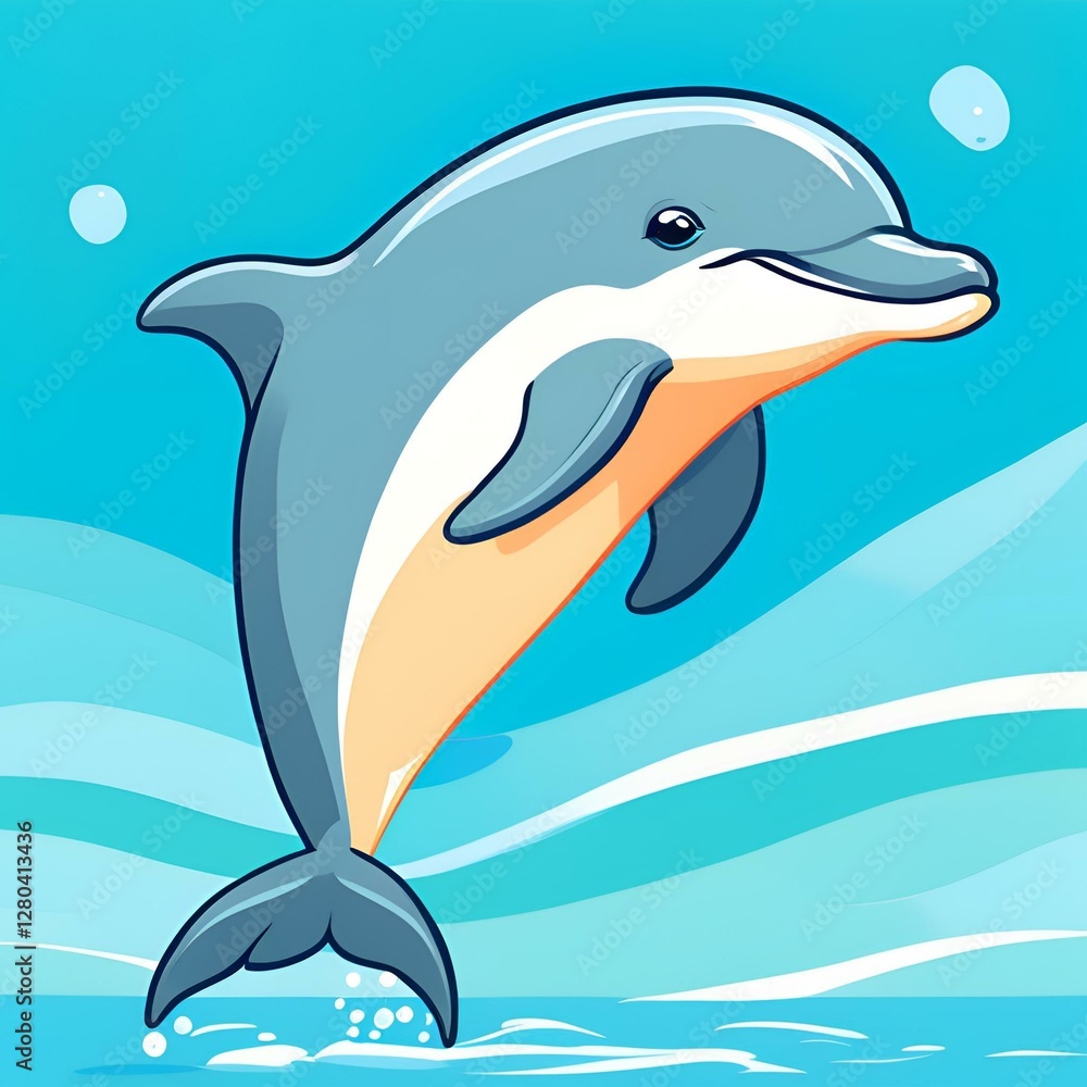Obraz premium Playful Dolphin Mid-Jump