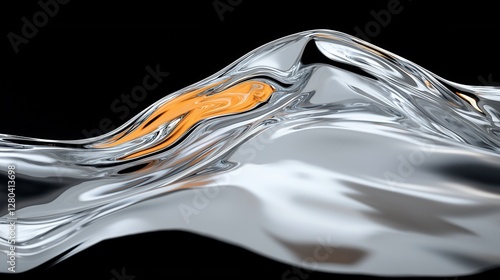 Close up of a wave of liquid capturing fluid motion and texture in detail