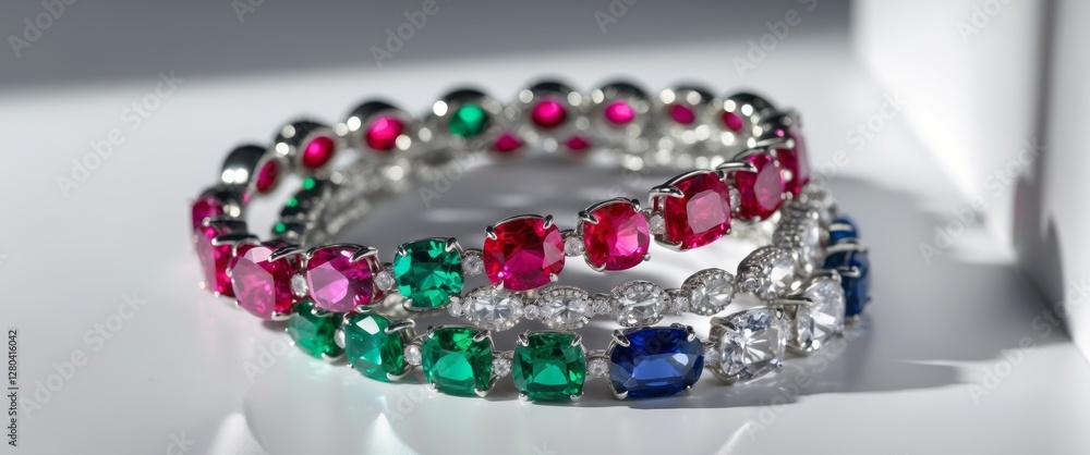 The magnificent stacking of dazzling gemstone bracelets The magnificent stacking of dazzling gemstone bracelets