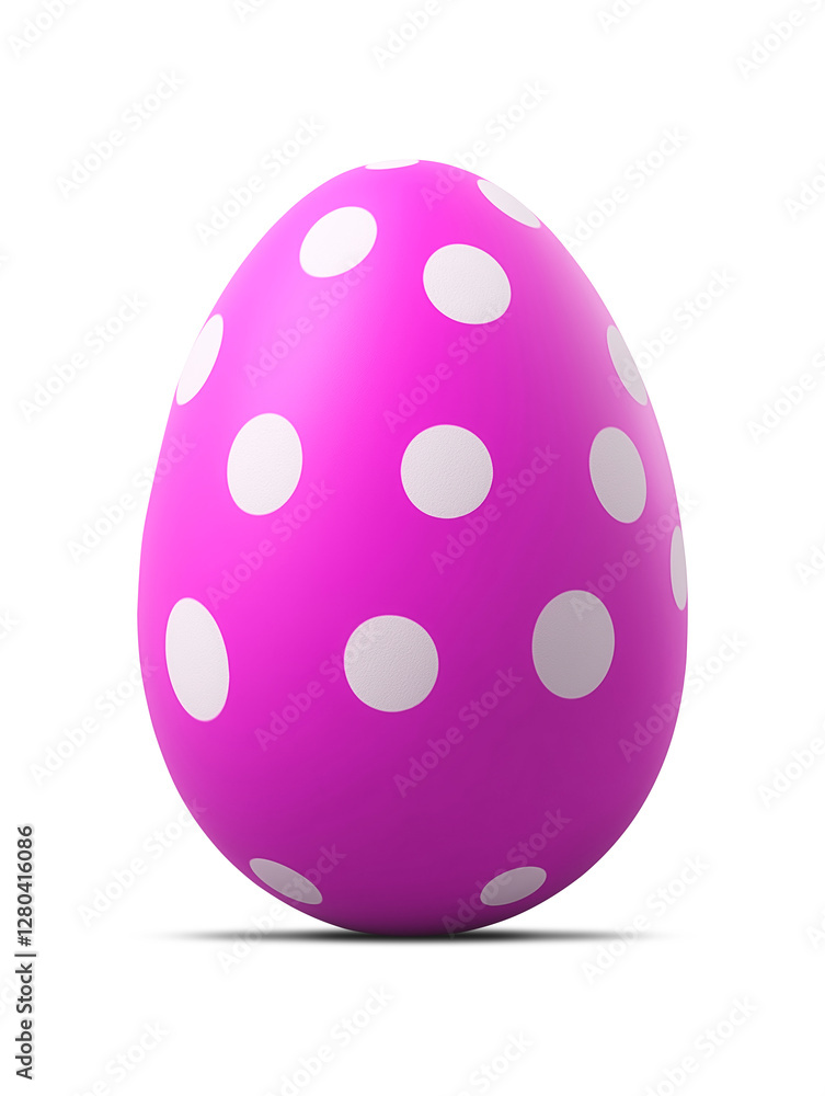 Vibrant pink dotted easter egg, hand-painted Easter egg with shadow png image Vibrant pink dotted easter egg, hand-painted Easter egg with shadow png image