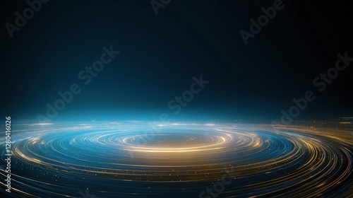 Circular geometric pattern on a black background creating a modern visual design element