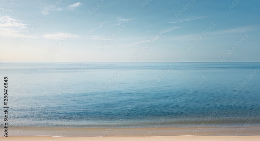 Obraz premium Serene Ocean Scene with Blue Water and Bright Sky.