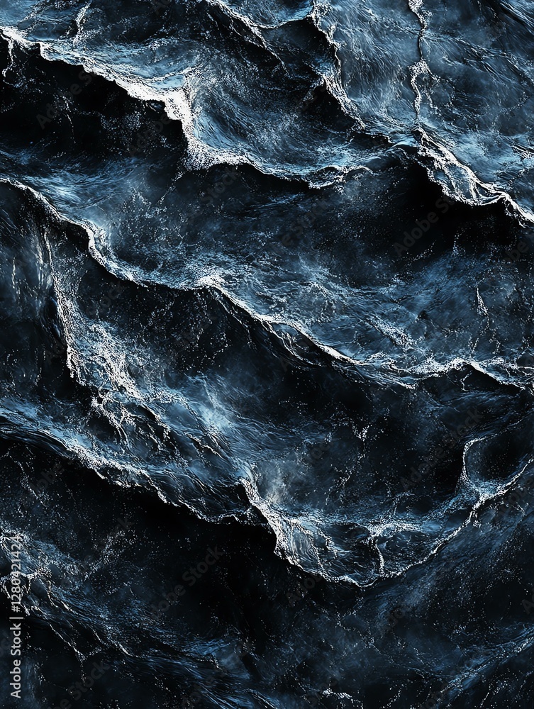 Naklejka premium Dynamic ocean waves create a mesmerizing pattern.