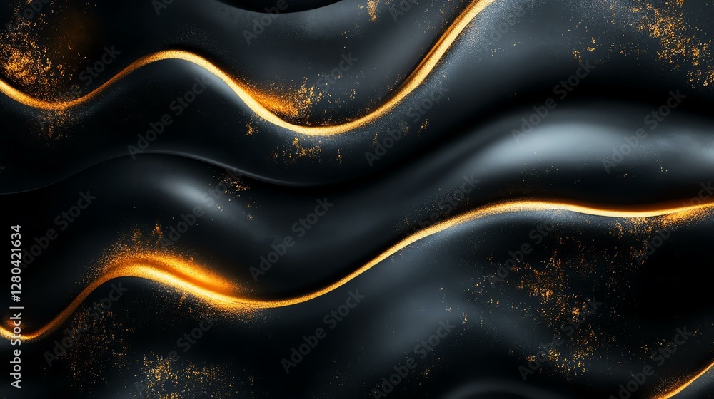 Abstract black and gold wave patterns design. Abstract black and gold wave patterns design.