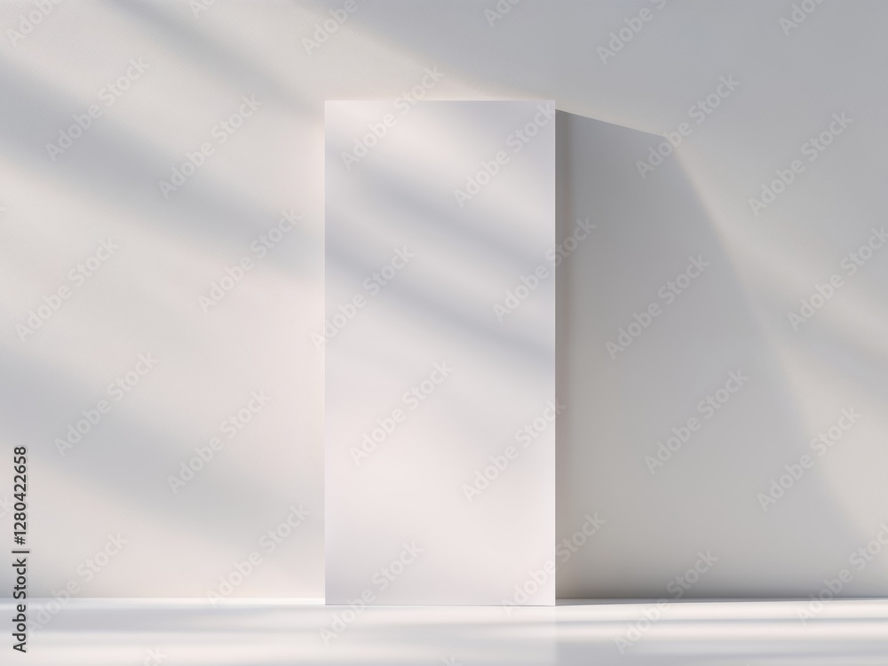 Fototapeta premium Vertical blank paper mockup for branding and presentations.