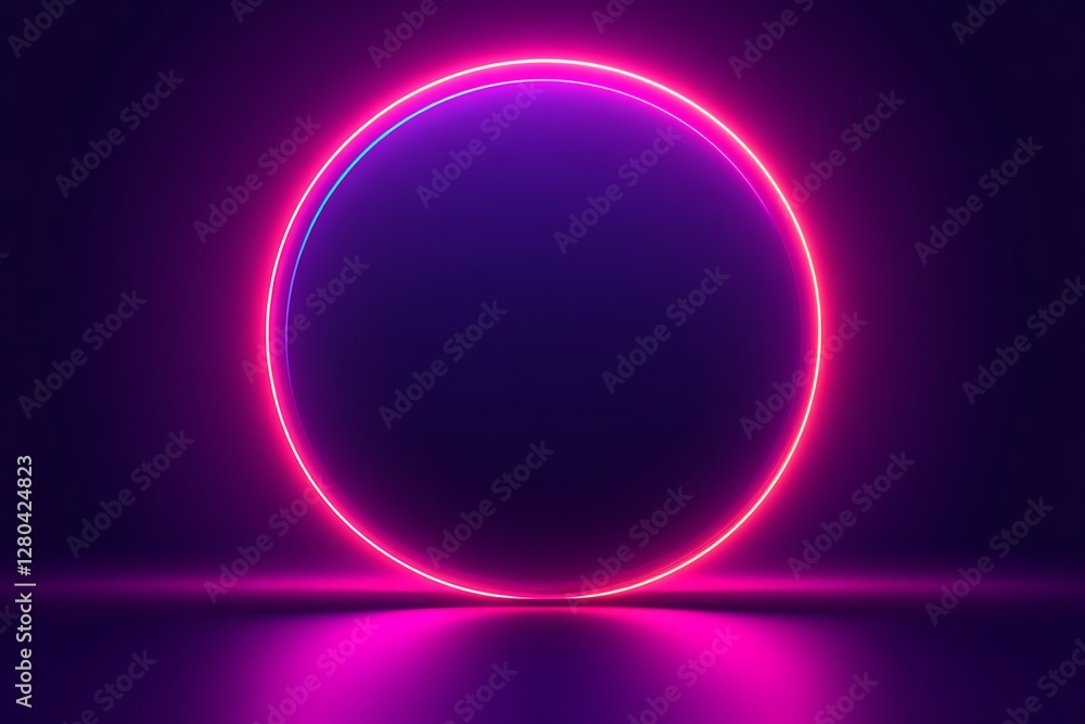 Vibrant Pink Neon Circle Abstract Background Image Vibrant Pink Neon Circle Abstract Background Image