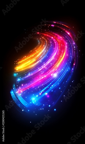 Vibrant Rainbow Light Swirl Abstract Background