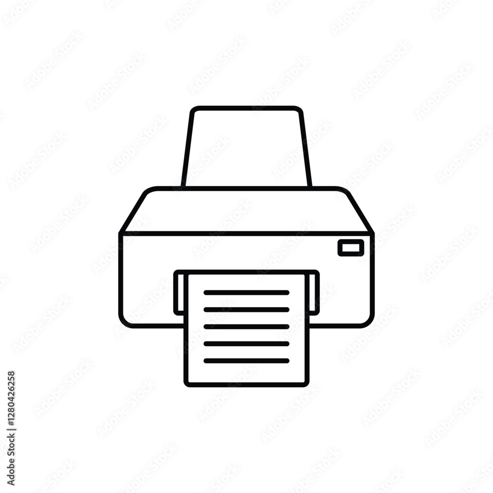 printer icon vector design outline style printer icon vector design outline style