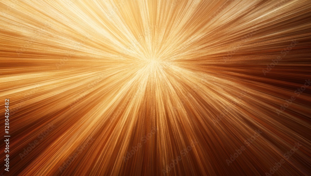 Obraz premium Radiant Golden Burst of Light with Dynamic Flowing Rays Creating a Warm and Inviting Background for Artistic, Cinematic, or Design Projects