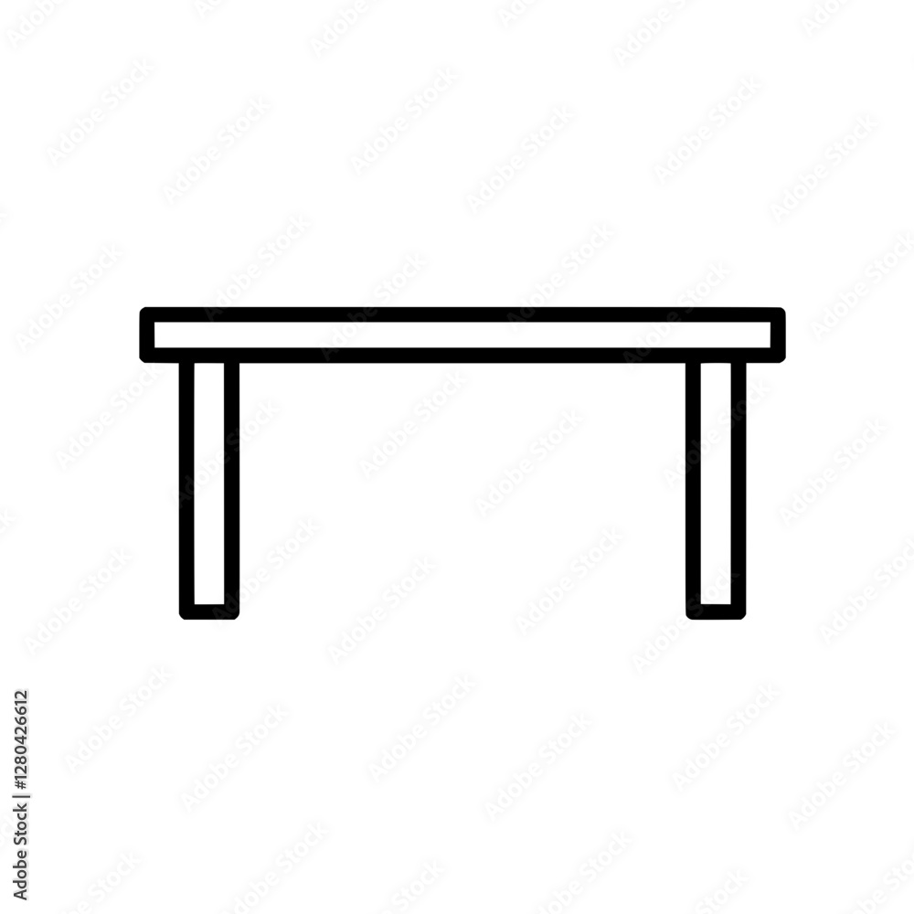 Minimalist Table Icon: A clean, simple line drawing of a table, perfect for a modern or minimalist aesthetic. Minimalist Table Icon: A clean, simple line drawing of a table, perfect for a modern or minimalist aesthetic.
